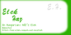 elek haz business card